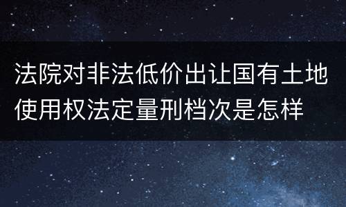 法院对非法低价出让国有土地使用权法定量刑档次是怎样