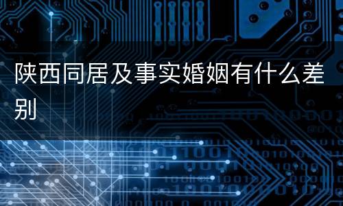 陕西同居及事实婚姻有什么差别