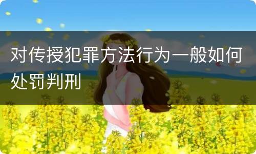 对传授犯罪方法行为一般如何处罚判刑