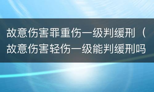 故意伤害罪重伤一级判缓刑（故意伤害轻伤一级能判缓刑吗）