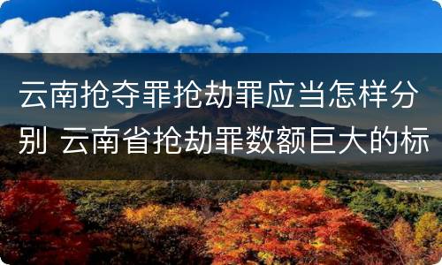 云南抢夺罪抢劫罪应当怎样分别 云南省抢劫罪数额巨大的标准