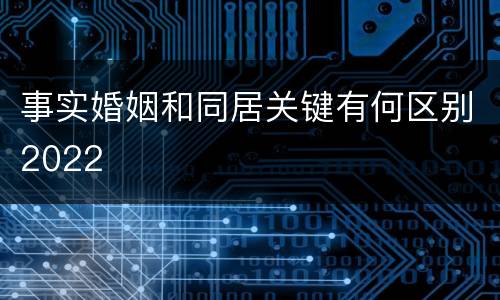 事实婚姻和同居关键有何区别2022