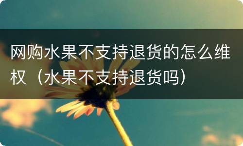 网购水果不支持退货的怎么维权（水果不支持退货吗）