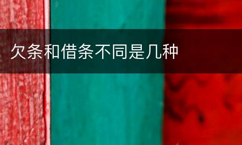 欠条和借条不同是几种