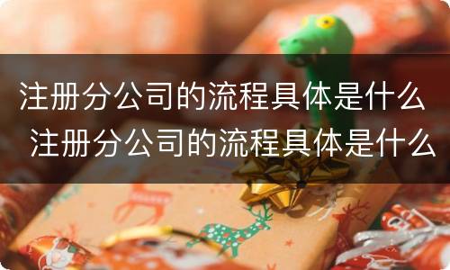 注册分公司的流程具体是什么 注册分公司的流程具体是什么呢