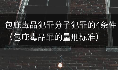 包庇毒品犯罪分子犯罪的4条件（包庇毒品罪的量刑标准）