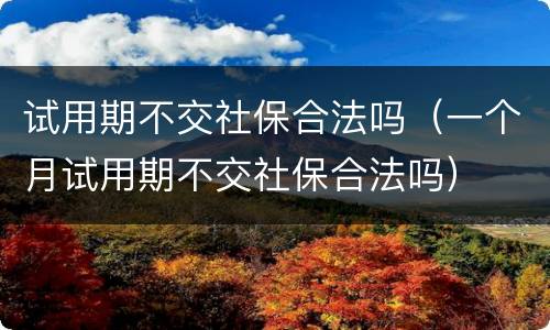 试用期不交社保合法吗（一个月试用期不交社保合法吗）