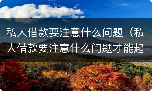 私人借款要注意什么问题（私人借款要注意什么问题才能起诉）