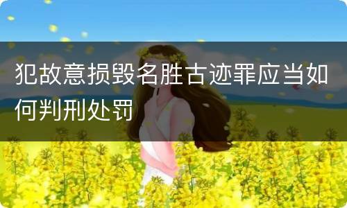 犯故意损毁名胜古迹罪应当如何判刑处罚