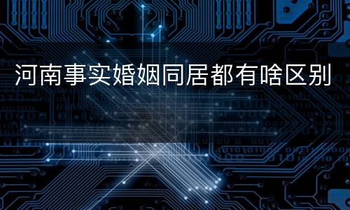 河南事实婚姻同居都有啥区别