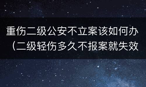 重伤二级公安不立案该如何办（二级轻伤多久不报案就失效）