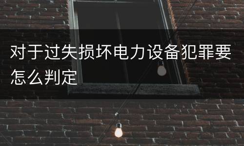 对于过失损坏电力设备犯罪要怎么判定
