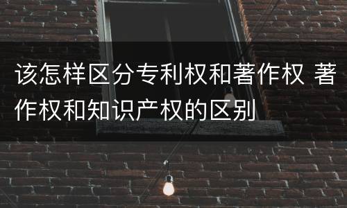 该怎样区分专利权和著作权 著作权和知识产权的区别