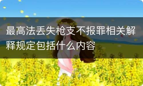 最高法丢失枪支不报罪相关解释规定包括什么内容