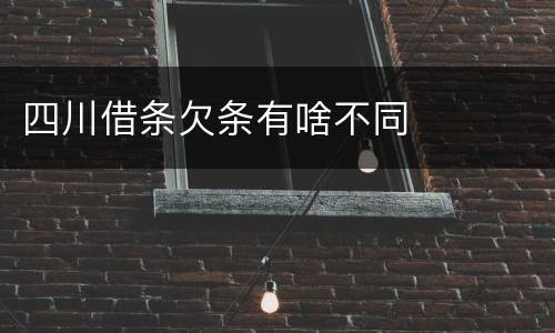 四川借条欠条有啥不同