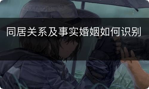 同居关系及事实婚姻如何识别