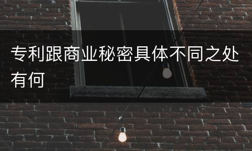 专利跟商业秘密具体不同之处有何