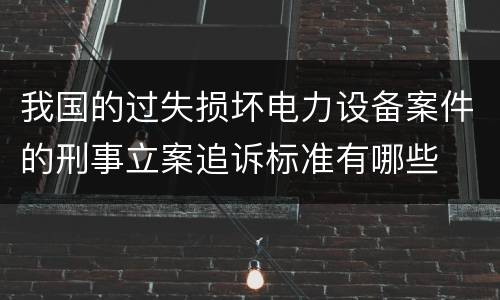 我国的过失损坏电力设备案件的刑事立案追诉标准有哪些