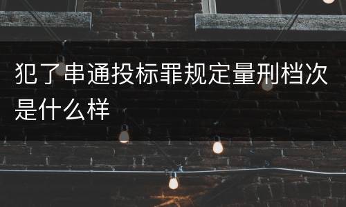 犯了串通投标罪规定量刑档次是什么样