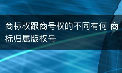 商标权跟商号权的不同有何 商标归属版权号