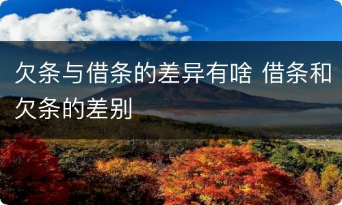 欠条与借条的差异有啥 借条和欠条的差别