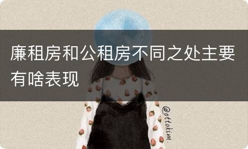 廉租房和公租房不同之处主要有啥表现
