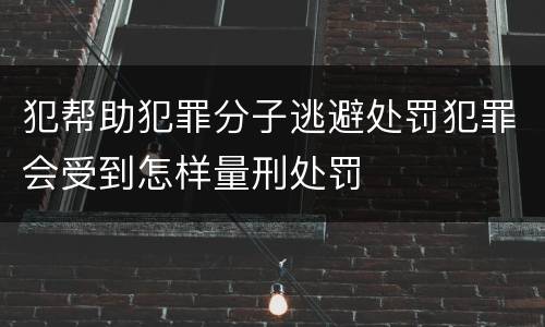 犯帮助犯罪分子逃避处罚犯罪会受到怎样量刑处罚
