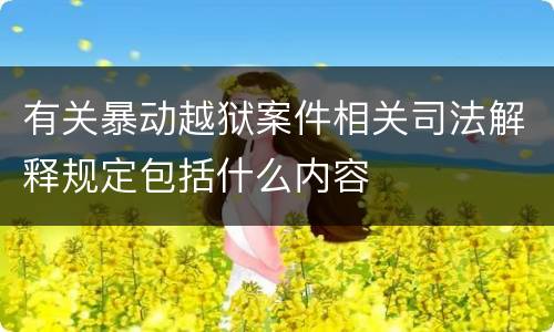 有关暴动越狱案件相关司法解释规定包括什么内容