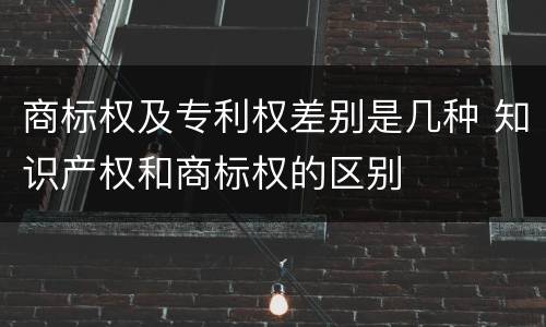 商标权及专利权差别是几种 知识产权和商标权的区别