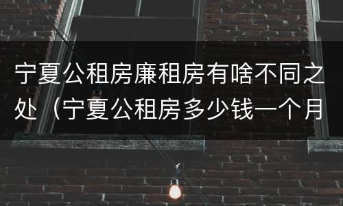 宁夏公租房廉租房有啥不同之处（宁夏公租房多少钱一个月）