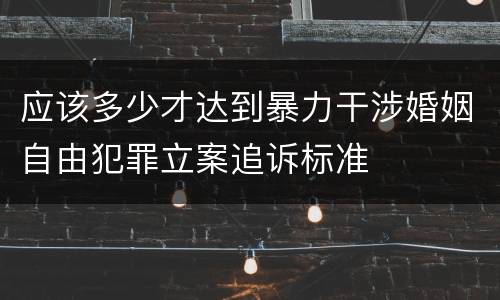 应该多少才达到暴力干涉婚姻自由犯罪立案追诉标准
