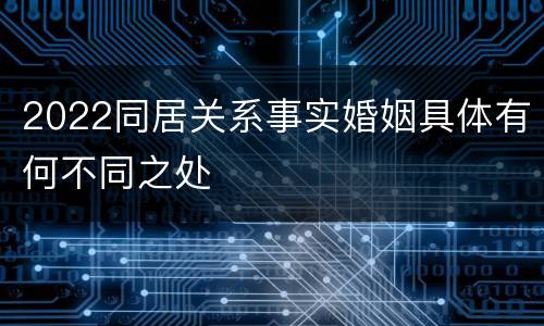 2022同居关系事实婚姻具体有何不同之处