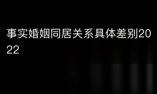 事实婚姻同居关系具体差别2022