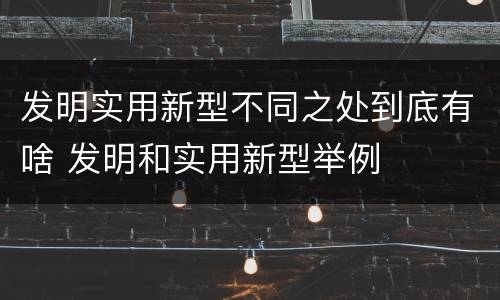 发明实用新型不同之处到底有啥 发明和实用新型举例