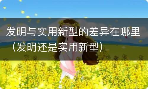发明与实用新型的差异在哪里（发明还是实用新型）