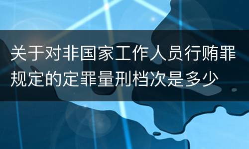 关于对非国家工作人员行贿罪规定的定罪量刑档次是多少