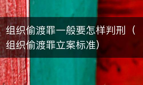 组织偷渡罪一般要怎样判刑（组织偷渡罪立案标准）