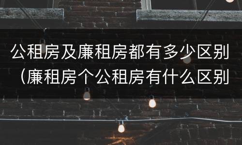 公租房及廉租房都有多少区别（廉租房个公租房有什么区别）