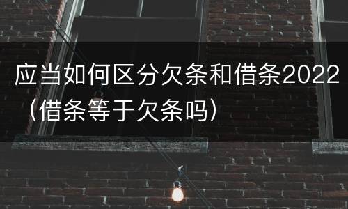 应当如何区分欠条和借条2022（借条等于欠条吗）