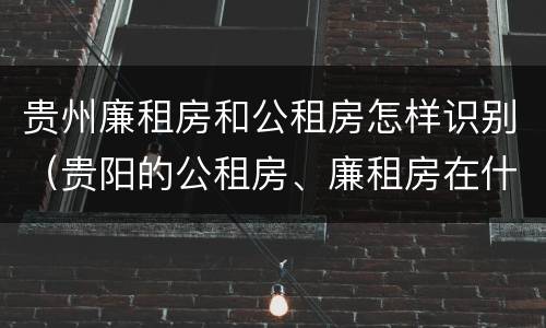 贵州廉租房和公租房怎样识别（贵阳的公租房、廉租房在什么地方?）