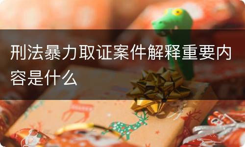 刑法暴力取证案件解释重要内容是什么