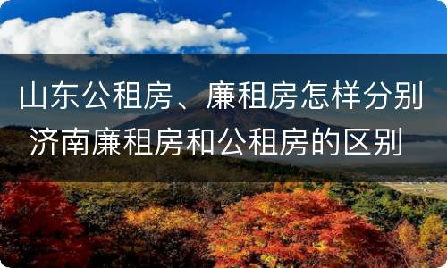 山东公租房、廉租房怎样分别 济南廉租房和公租房的区别