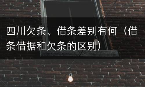 四川欠条、借条差别有何（借条借据和欠条的区别）