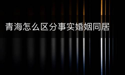 青海怎么区分事实婚姻同居