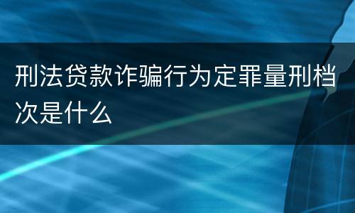 刑法贷款诈骗行为定罪量刑档次是什么