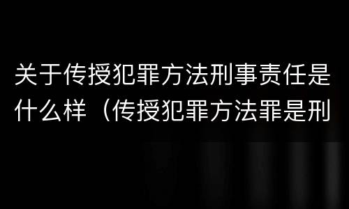关于传授犯罪方法刑事责任是什么样（传授犯罪方法罪是刑法第几条）