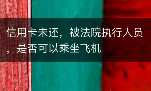 信用卡未还，被法院执行人员，是否可以乘坐飞机