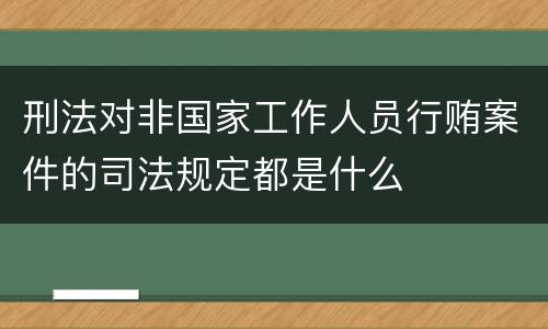 刑法对非国家工作人员行贿案件的司法规定都是什么