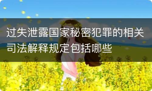 过失泄露国家秘密犯罪的相关司法解释规定包括哪些