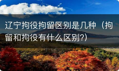 辽宁拘役拘留区别是几种（拘留和拘役有什么区别?）